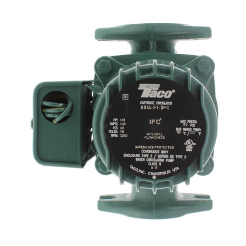 Taco 0014-F1-1IFC 0014 Series Cast Iron Flanged Circulator Pump with Integral Flow Check, 1/8 HP, 115V 