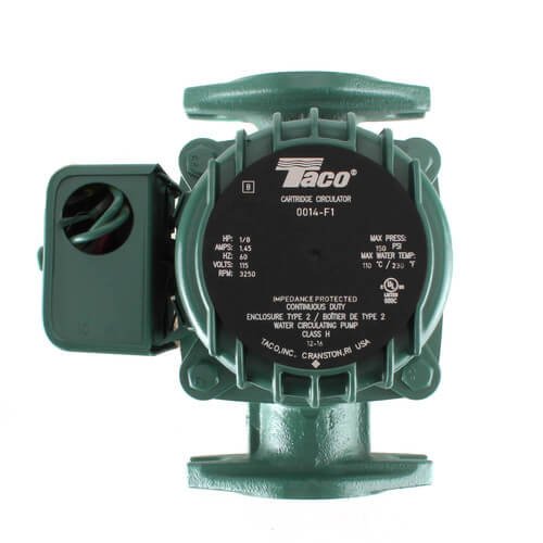 Taco 0014-F1 - 1/8 HP 0014 Series Cast Iron Circulator Pump, Flanged 