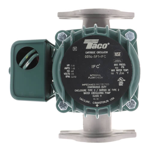 Taco 0014-SF1-IFC - 0014 Series Stainless Steel Flanged Circulator Pump with Integral Flow Check, 1/8 HP, 115V 