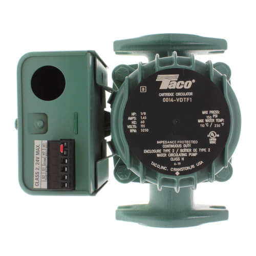 Taco 0014-VDTF1 - Series 0014 Flanged Variable Speed, Delta-T Cast Iron Circulator Pump, 1/8 HP, 115V 