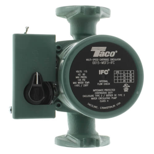 Taco 0015-MSF3-IFC Flanged 3-Speed Cast Iron Circulator with Integral Flow Check, 1/20 HP 