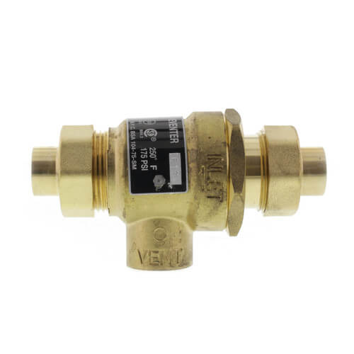 Watts 0061952 - 9D-S-M3 1/2 - 1/2" Bronze Dual Check Valve Backflow Preventer with Intermediate Atmospheric Vent, Union Copper x Copper Connections 