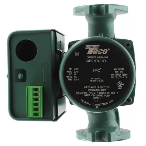 Taco 007-ZF5-3IFC 007 Cast Iron Priority Zoning Circulator w/ Integral Flow Check, 1/25 HP 