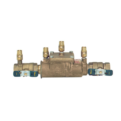 Watts 0062306 - 007M1-QT-1 - 1" Bronze Double Check Valve Assembly Backflow Preventer with Quarter Turn Shutoff, Single Top Entry