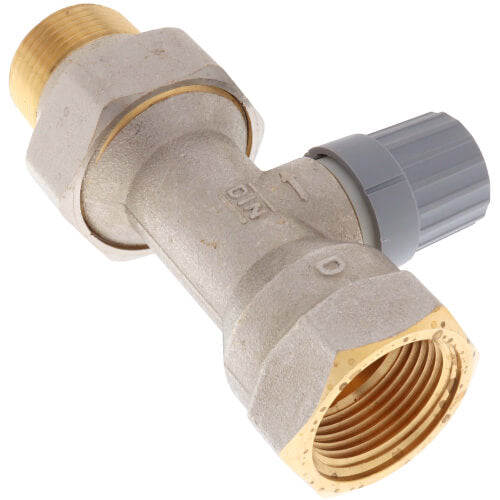 Danfoss 013G8025 1" Straight Thermostatic Radiator Valve, RA2000 1" Straight Valve, FNPT x MNPT Union Tailpiece 