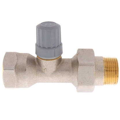 Danfoss 013G8025 1" Straight Thermostatic Radiator Valve, RA2000 1" Straight Valve, FNPT x MNPT Union Tailpiece 