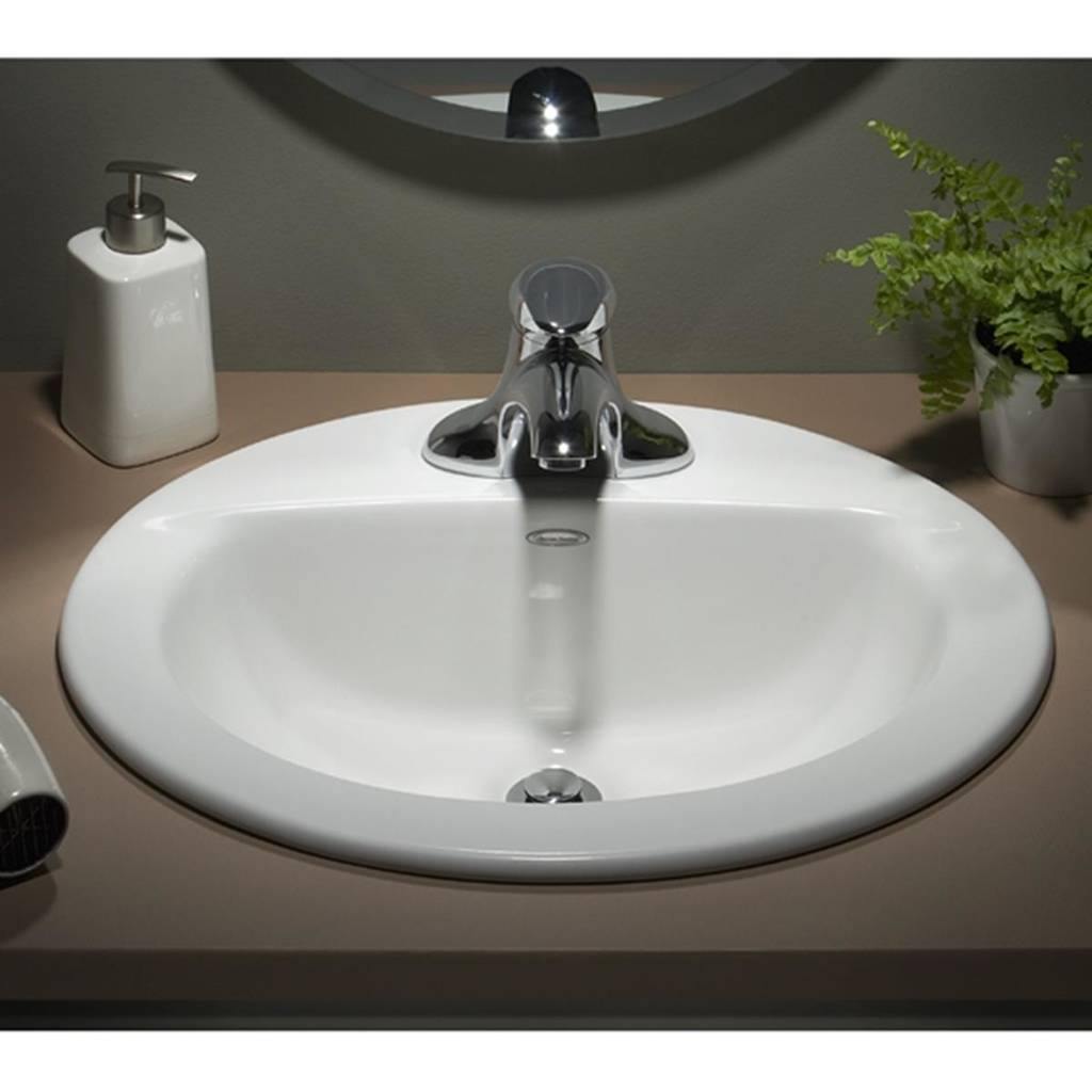 American Standard 0346403.020 Colony 4" Center Drop-In Countertop Bathroom Sink in White | Plumbers Center