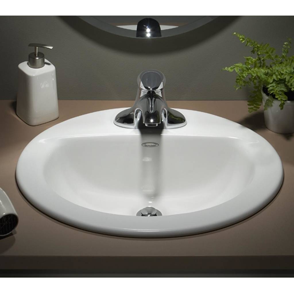 American Standard 0346001.020 Colony Oval Countertop Bathroom Sink, 1-Hole, 4" Centerset, White 