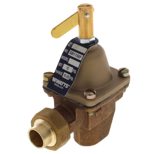 Watts SB1156F 1/2" Bronze High Capacity Feed Water Pressure Regulator with Union Copper Connection - 0386422 