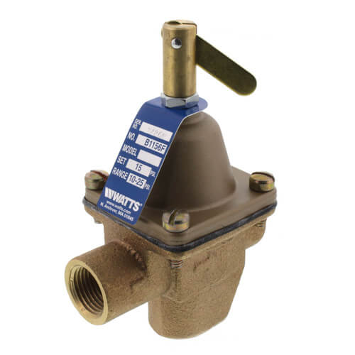 Watts 1156F-1/2 - 1/2" High Capacity Boiler Feed Water Pressure Regulator, NPT Threaded Inlet 0386425 