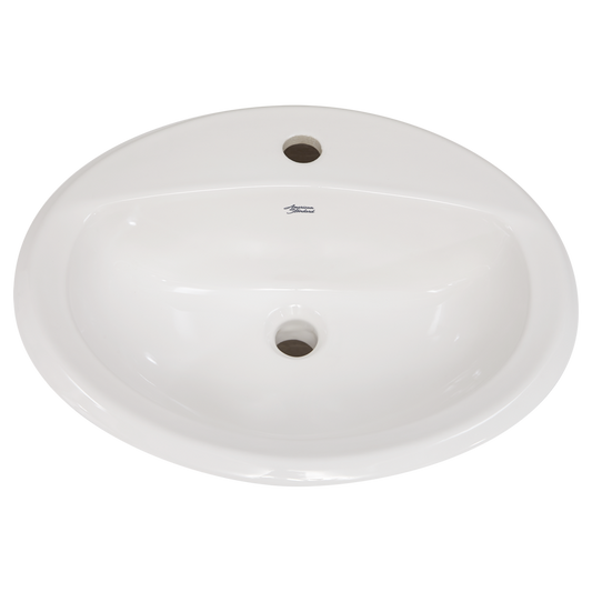 American Standard 0475047.020 Aqualyn Countertop Bathroom Sink, Center Hole, White | Plumbers Center