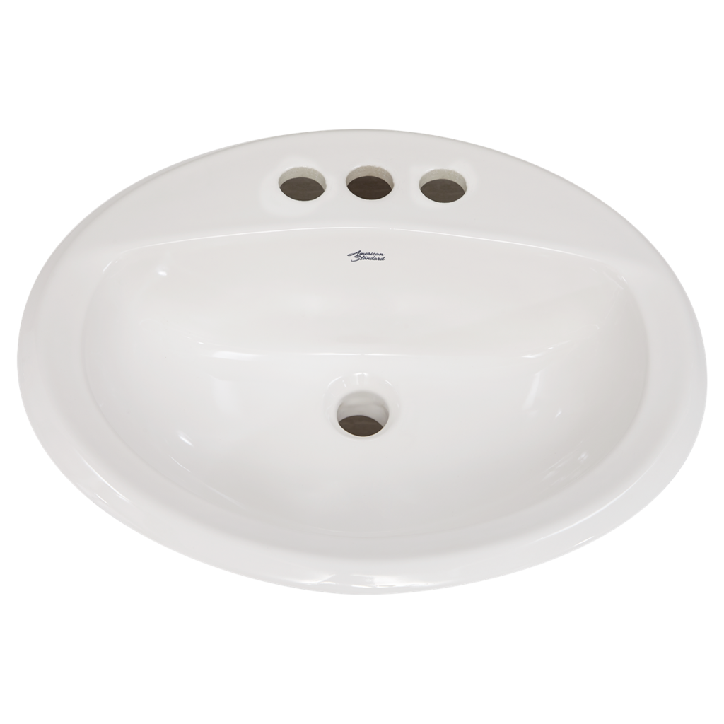 American Standard 0476028.020 Aqualyn Centerset Self-Rimming Countertop Bathroom Sink in White | Plumbers Center