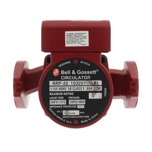 Bell & Gossett 103251 - NRF-22 Red Fox Cast Iron Circulator Pump, 1/25 HP, 115V, 1 Phase (Flanged End Connection) | Plumbers Center