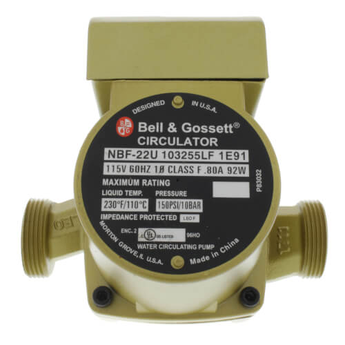 Bell & Gossett 103255LF - 1/25 HP NBF 22U Bronze Circulator Pump with Union End Connection, 115 Volts, 1 Phase (Lead Free) |  Plumbers Center