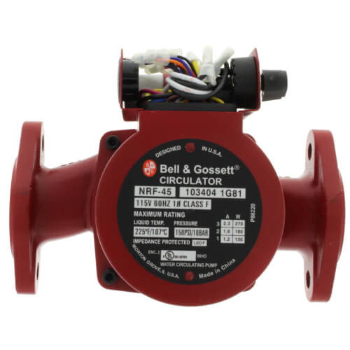 Bell & Gossett 103404 - NRF-45 3-Speed Cast Iron Circulator Pump, 115V, 1/6 HP, 150 PSI, Flanged End Connection | Plumbers Center