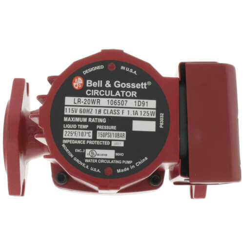 Bell & Gossett 106507 - LR-20 WR Little Red Circulator Pump, 1/20 HP, 115V, 150 PSI, 1 Phase (Flanged End Connection) | Plumbers Center