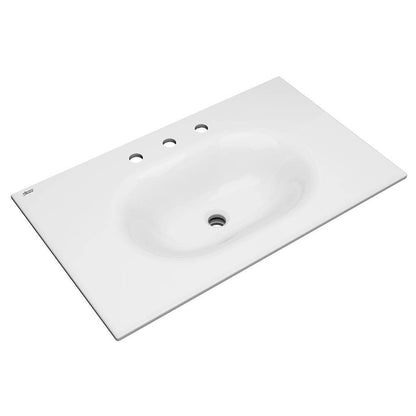 American Standard 1298008.020 Studio S 33-inch Vanity Top Mount Bathroom Sink, 8-inch Centers, White | Plumbers Center