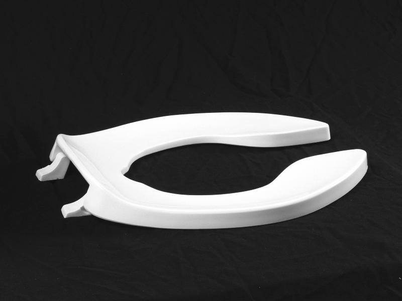 Centoco AMFR1500STSCCSS-001 - Elongated Open Front Commercial Heavy Duty Plastic Toilet Seat, Antimicrobial, White | Plumbers Center