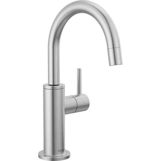 Delta 1930-AR-DST Contemporary Round 1-Hole Deck Mounted Beverage Faucet with Single Handle in Arctic Stainless | Plumbers Center