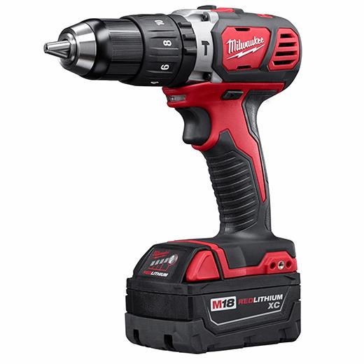 Milwaukee 2607-22 Cordless M18 Compact 1/2" Hammer Drill/Driver Kit Complete with Battery and Charger