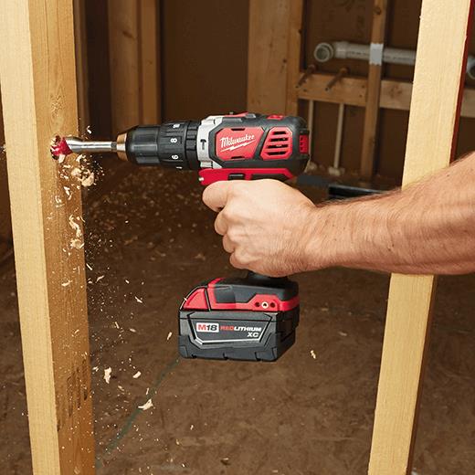 Milwaukee 2607-22 Cordless M18 Compact 1/2" Hammer Drill/Driver Kit Complete with Battery and Charger