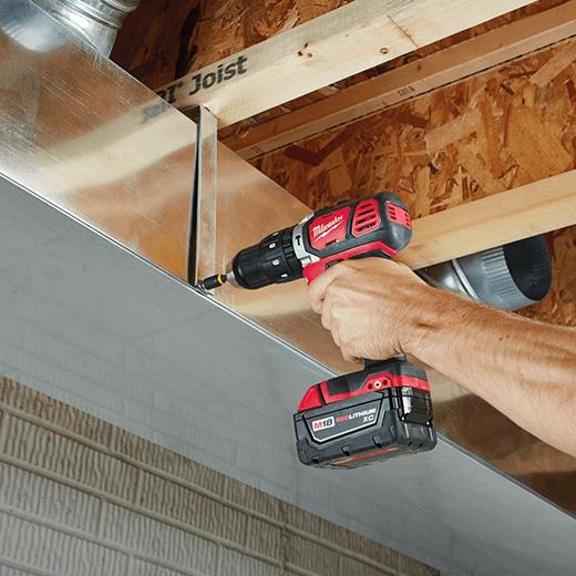 Milwaukee 2607-22CT Cordless M18 Compact 1/2" Hammer Drill/Driver Kit Complete with Batteries, Charger and Case