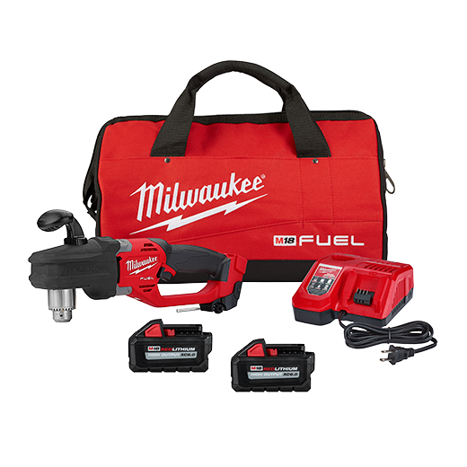 Milwaukee 2807-22 Cordless M18 FUEL™ HOLE HAWG® 1/2" Right Angle Drill Driver Kit Complete with Batteries, Charger & Case