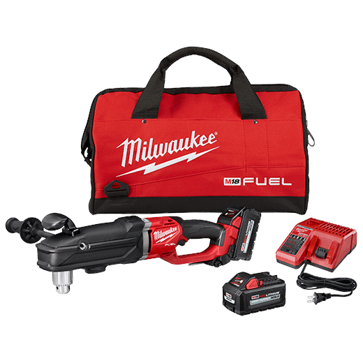 Milwaukee 2809-22 Cordless M18 FUEL SUPER HAWG 1/2" Right Angle Drill Driver Kit Complete with Charger, Batteries and Case