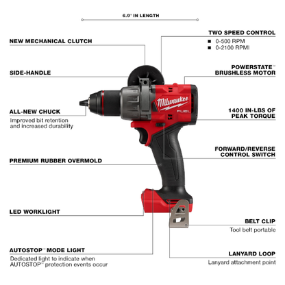 Milwaukee 2904-20 M18 FUEL Cordless 1/2" Hammer Drill/Driver - Tool Only