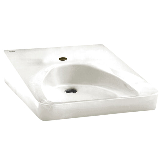 American Standard 9140047.020 Wheelchair Wall-Hung Bathroom Sink With Single Center Hole Only, ADA Compliant, White | Plumbers Center