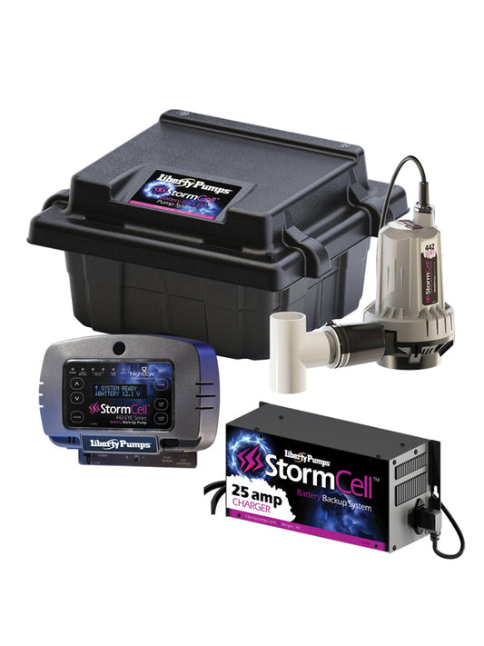 Liberty Pumps 442-25A - StormCell Battery Backup High-Output Sump Pump System with 12VDC, 25A Charger | Plumbers Center