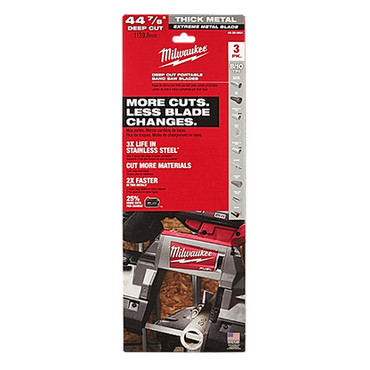 Milwaukee 48-39-0601 - Extreme Thick Metal 8/10 TPI Deep Cut Band Saw Blades - 3 Pack 