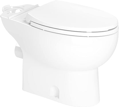 Saniflo 087 Saniflush Elongated Toilet Bowl with Rear Discharge, White (Slow Close Seat Included) 