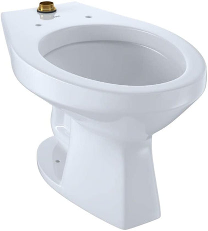 TOTO CT705UNG#01 - Elongated 1.0 GPF Floor-Mounted Flushometer Toilet Bowl with Top Spud and CeFiONtect Cotton White 