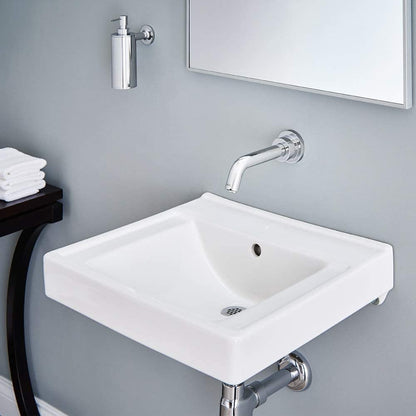 American Standard 9024000EC.020 Decorum Wall-Hung Bathroom Sink EverClean, No Faucet Holes, ADA Compliant, White 