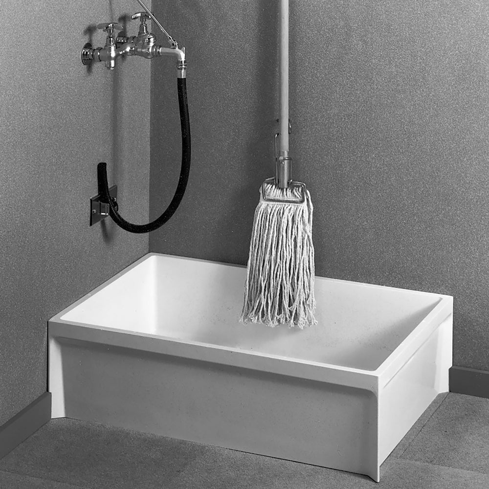 Fiat MSB3624100 36" X 24" Modesto Rectangular Molded Stone Mop Service Basin, 10" Deep, White 