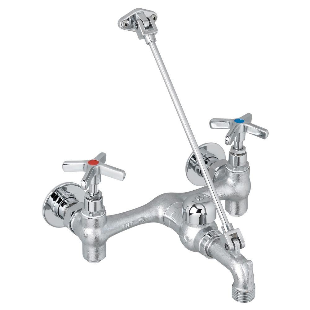 Fiat 830AA000 Two-Handle 8 "Centerset Wall Mount Mop Sink Faucet with Vacuum Breaker in Chrome | Plumbers Center