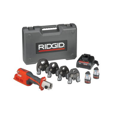 RIDGID 57363 RP 241 Compact Press Tool Kit Complete with 12V Batteries, Charger, Includes 1/2" to 1-1/4" ProPress Jaws 