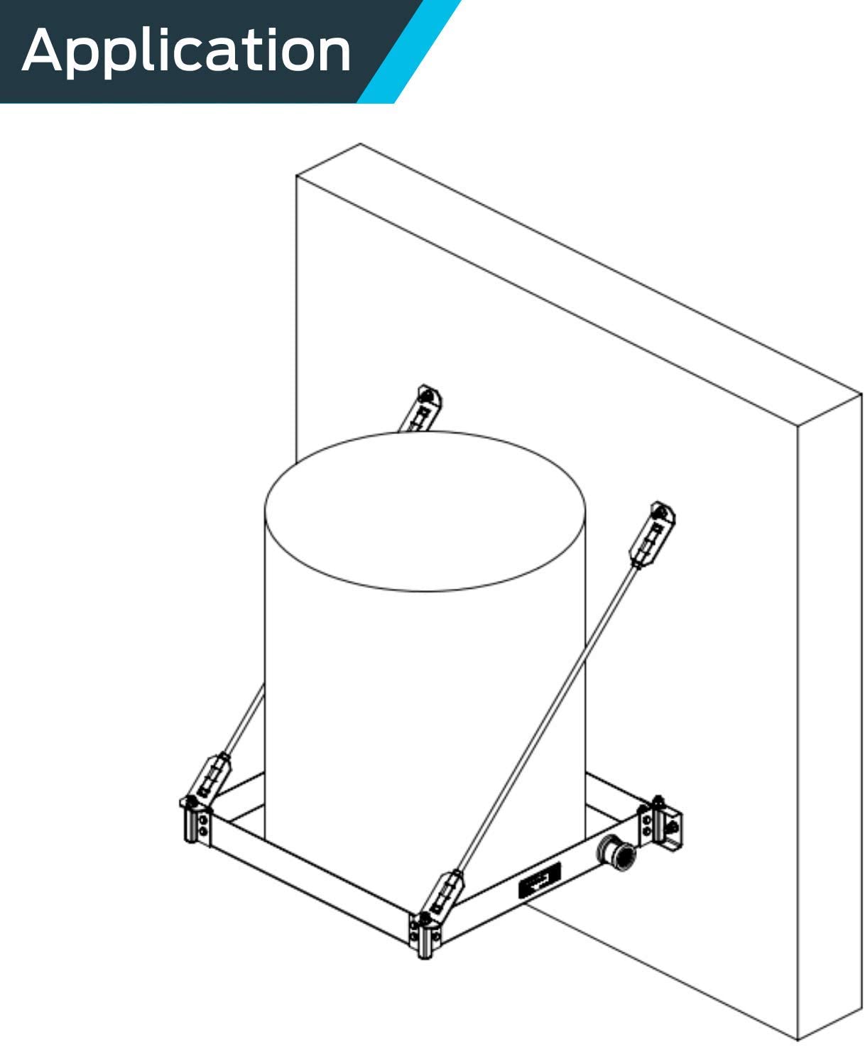 HoldRite 50-SWHP-W Wall Mounted Suspended Quick-Stand Water Heater Platform with Drain Pan and 1-Inch PVC Drain Fitting, 26-1/2-Inch by 26-1/2-Inch 