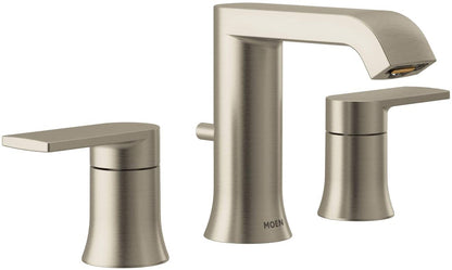 Moen T6708BN - Genta LX 2-Handle Low Arc Widespread Modern Bathroom Faucet, Brushed Nickel 