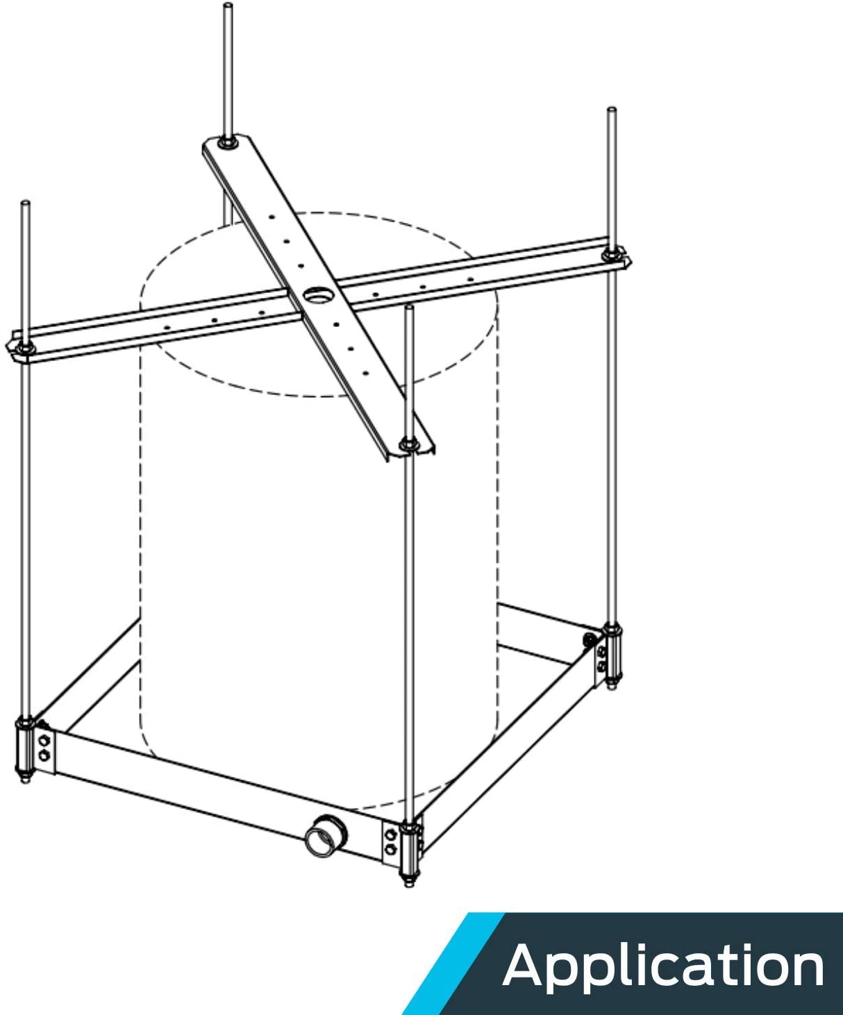 HoldRite 40-SWHP Ceiling Mounted Suspended Quick-Stand Water Heater Platform with 1" CPVC Drain Fitting and Cross Braces, 21-1/4-Inch by 21-1/4-Inch 