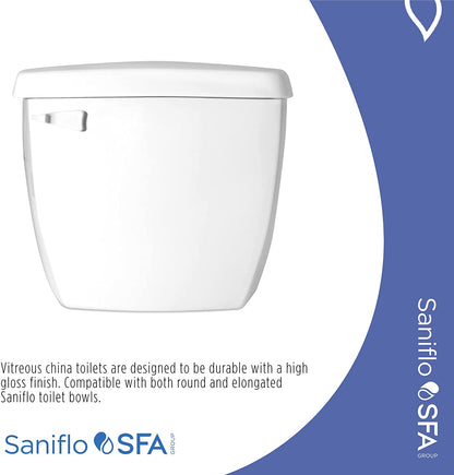 Saniflo 005 - Saniflush 1.28 GPF Insulated Toilet Tank Complete with Fill and Flush Valves, White