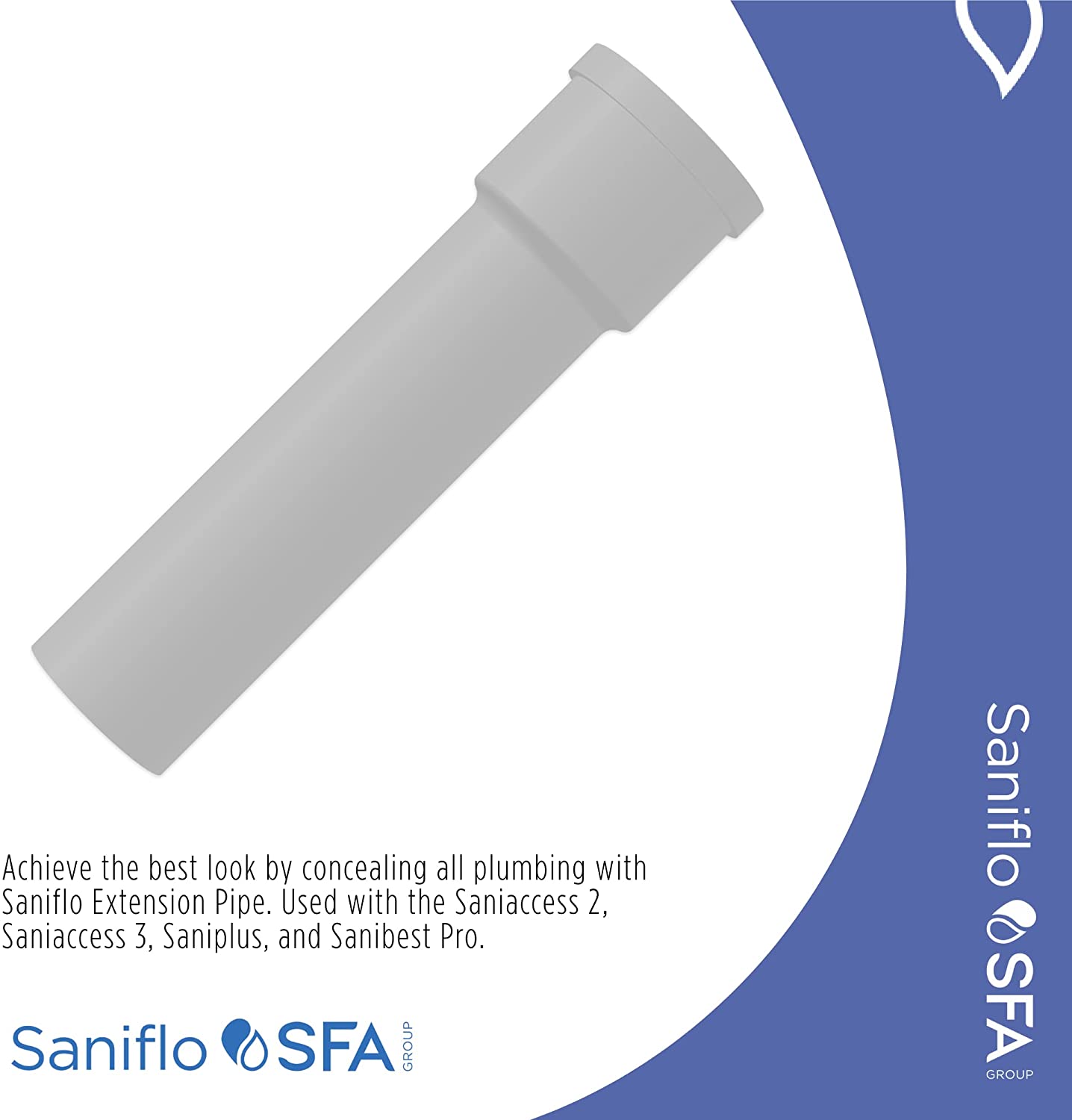 Saniflo 030 - Extension Pipe for Connecting Toilet and Macerator Pumps, White 