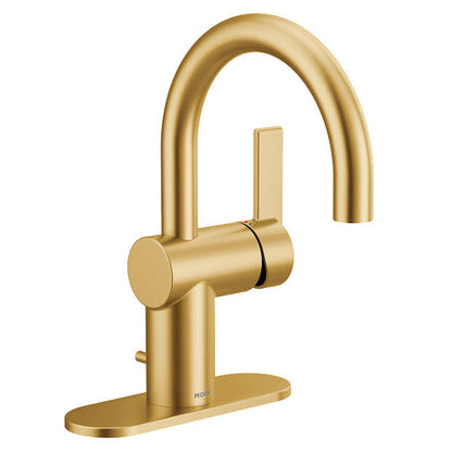 Moen 6221BG Cia Single Handle High Arc Bathroom Faucet in Brushed Gold 