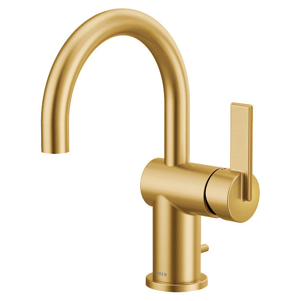 Moen 6221BG Cia Single Handle High Arc Bathroom Faucet in Brushed Gold