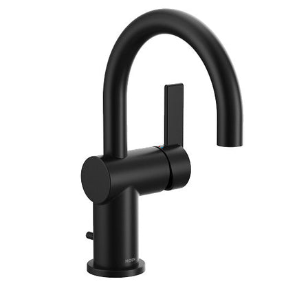 Moen 6221BL Cia Single-Handle High Arc Bathroom Faucet in Matte Black 