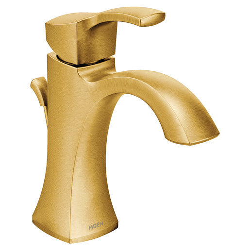 Moen 6903BG Voss Single-Hole Mount, Single-Handle High Arc Bathroom Faucet in Brushed Gold 