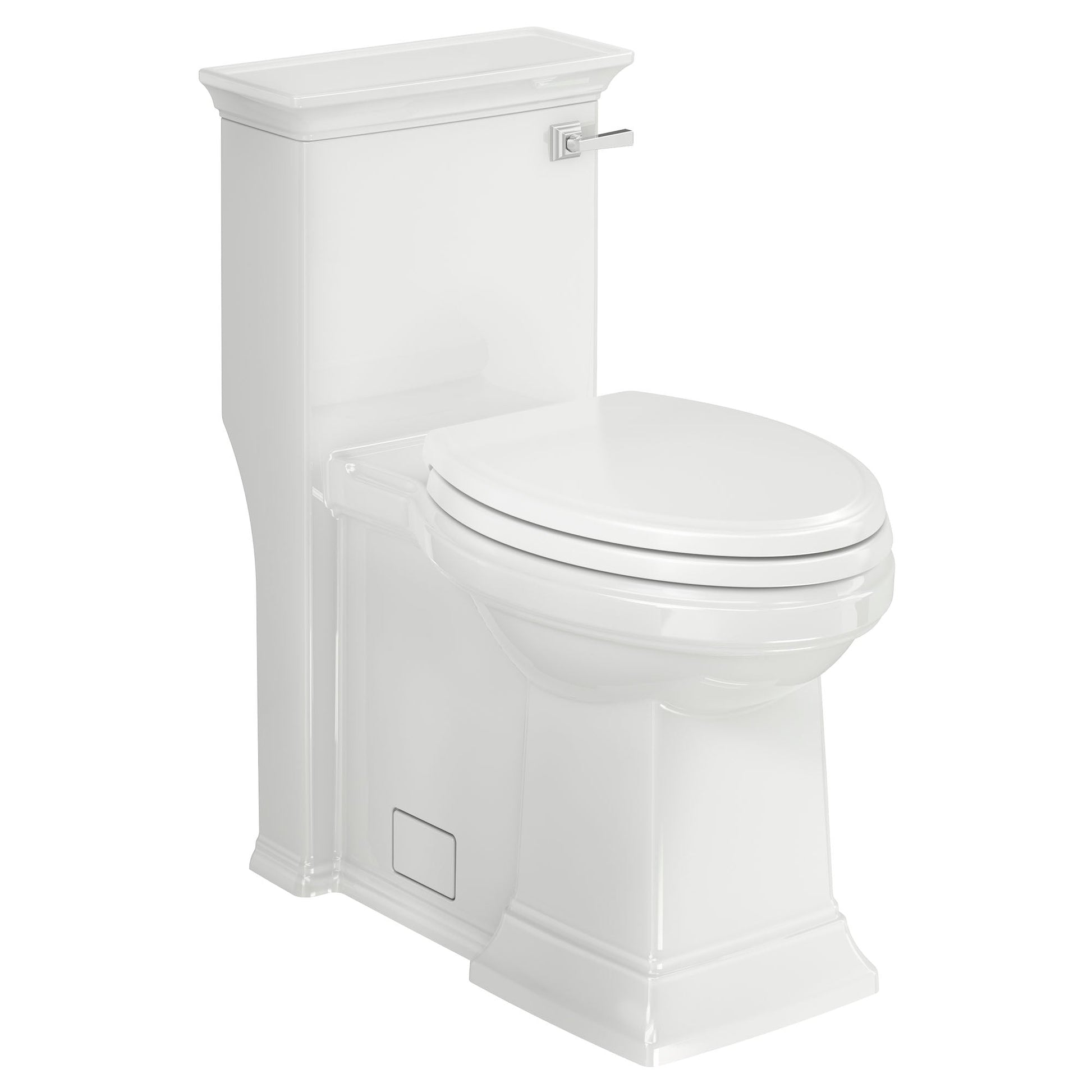 American Standard 2851A105.020 Town Square S Right Height Elongated One-Piece Toilet with Right Hand Trip Lever and seat in White 