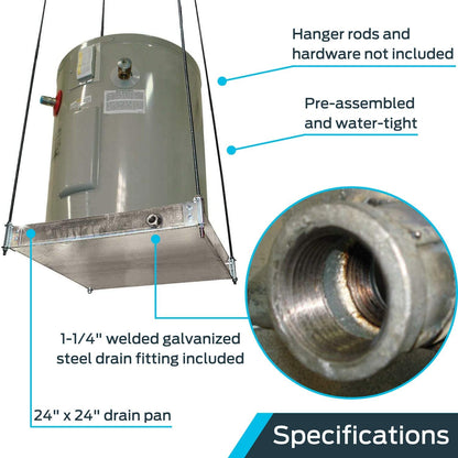 HoldRite 30-SWHP-M Ceiling Mounted QuickStand Water Heater Platform, 20-Gallon, Aluminum 