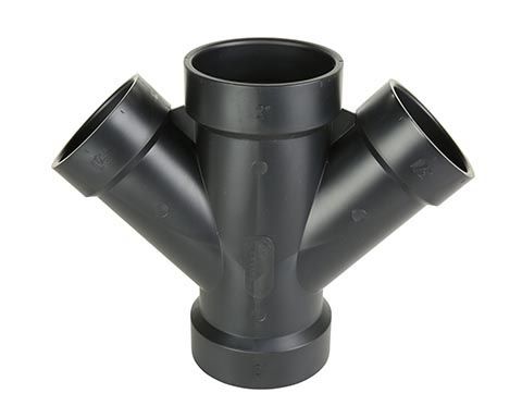 Ipex 027212 - ABS-DWV 45 Degree Double WYE Hub X Hub - 2" x 2" x 1-1/2" x 1-1/2" | Plumbers Center